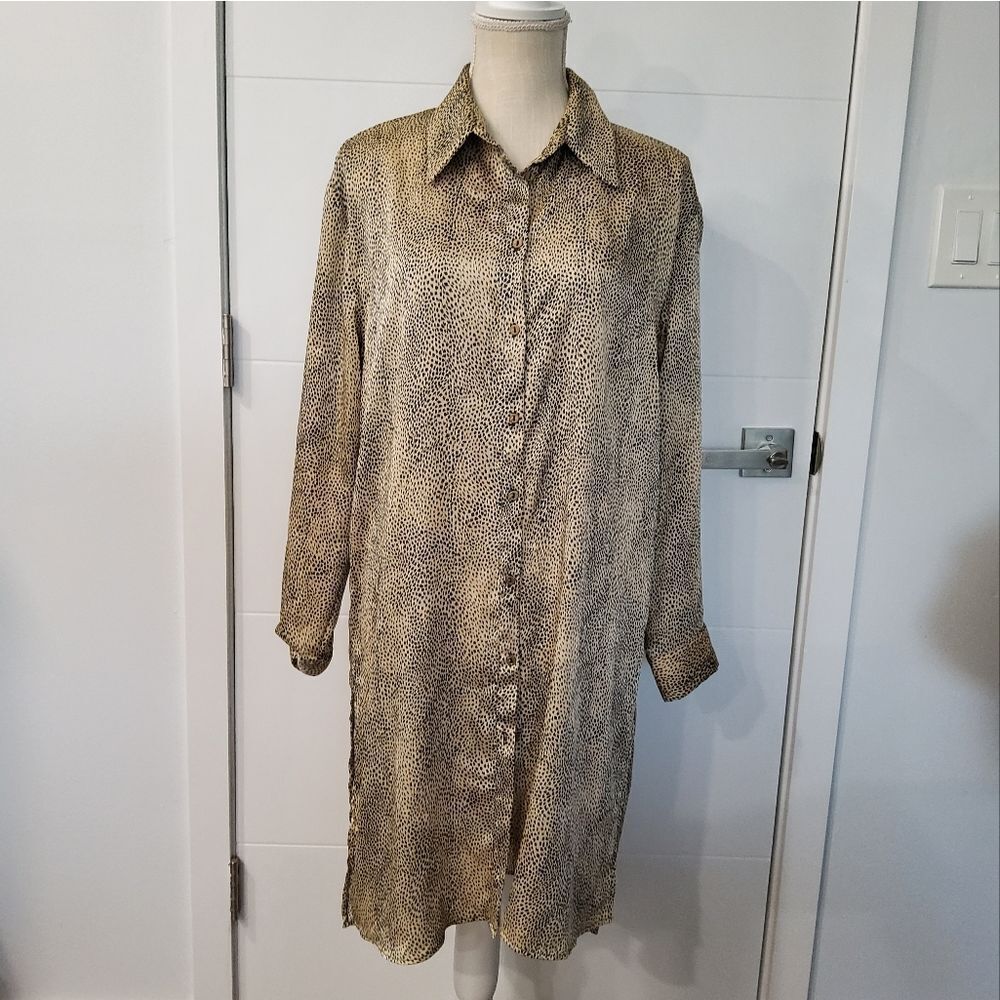 Zara Animal Print Longline Blouse Tunic Dress Size XL - Picture 3 of 16